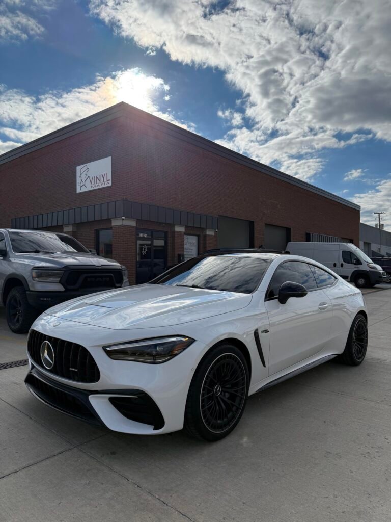 white Mercedes AMG car detailing service Clinton Township