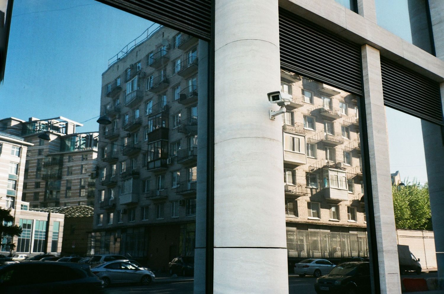 Picture of window reflections on commercial building